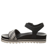 Bearpaw Orion Womens Platform Slingback Sandals 1009137124 Black / White 10M
