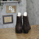 INC International Concepts Side Zip Low Heel Ankle Booties Truffle Brown 5M