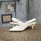 A New Day Womens Milan Slingback Pumps Lace 93708032 Cream Off White 7.5M