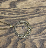 New York & Company Pendant Stud Earring Necklace Set Gold Yellow 18" + 3"