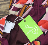 Sam Edelman Women's Hoyal Large Floral High-Neck Dress Wine Multi Red 4