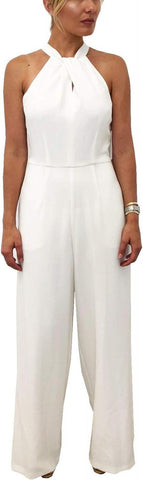 Julia Jordan Womens Twist Front Halter Jumpsuit JJ36624 Ivory 14