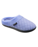 Isotoner Women's Diamond Quilted Microterry Hoodback Slippers Light Purple XL