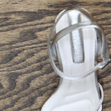 Franco Sarto Womens Franca Sandals Shoes I1117S2 Silver Faux Leather Gray 8M