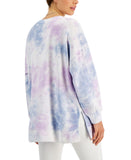 Style & Co French Terry Crewneck Pullover Sweatshirt Cool Dye Purple / Multi PXL