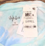 Style & Co. Cotton Tie-Dye Short Sleeve Casual T-Shirt Green Rainforest S