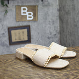 A New Day Womens Lottie Sandals Block Heel Ball Accent Natural Brown 9.5M