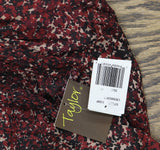 Taylor Womens Petite Long-Sleeve Chiffon Dress 3109P Crimson Red Multi 4P