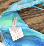 Becca Womens Knot-Front Adjustable Bikini Top Swim Pool Lagoon Blue Multi M