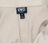 INC International Concepts Trim Satin Pajama Notched Shirt Top Safari Brown 2XL