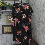 City Chic Womens Trendy Plus Size Beloved Floral Mini Dress Black Multi 20W