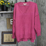 Philosophy Womens V-Neck Plus Size SWeater 166ffe1cbf1bfd Red Pink 3X