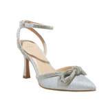 A New Day Womens Carmin Bow Pumps with Memory Foam Insole Silver Gray 12M