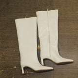 On 34th Womens Rachelle Stovepipe Boots 10019723900 Bone Smooth White 5M