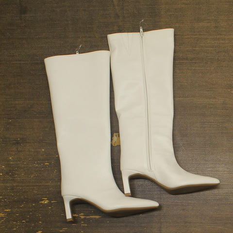 On 34th Womens Rachelle Stovepipe Boots 10019723900 Bone Smooth White 5M
