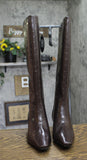 INC International Concepts Mid-Heel Knee High Boots Kitten Heel Brown Croc 6M