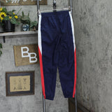 Reebok Womens Colorblock Nylon Track Pants IT5650 Vector Navy Blue S