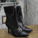 A New Day Womens Mickey Point Toe Moto Ankle Boots 90974111 Black 6.5M