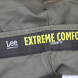 Lee Men's Extreme Motion Flat Front Regular Straight Pant Breen Brown 33x30