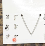 Madison Tyler & Match 12 Days of Charms Chain Necklace Set Silver Gray Multi 16"