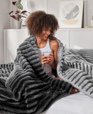 510 Design Fluffy Ribbed Plush 2-Pc. Comforter Set Gray Ombre Twin / Twin XL