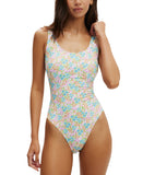 Cotton On Scoop-Back One-Piece Swimsuit With Floral Print White Multi S