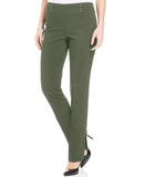 JM Collection Women's Pants Short Slim Stretch Olive Sprig Green L Short