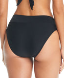 Bar III Womens V-Waist High-Leg Bikini Swim Bottom MBRS24541 Black L