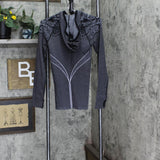 Athleta Athletic Stretch Half Zip Performance Pullover Hoodie Gray / Black M