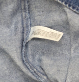 Future Collective Collar Long Sleeve Tie-Front Denim Blouse Medium Wash Blue M