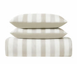 Truly Soft Aiden Stripe Duvet Set Polyester 3-Piece Beige Brown Stripe King