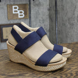 Lifestride Womens Delta Wedge Sandal G9467S1 Navy Blue 10M