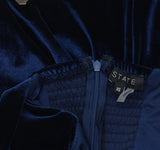 1.STATE Womens Velvet Midi Dress DS93017245AM Navy Blue XS