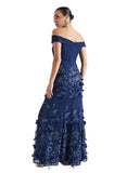 Aidan Mattox by Adrianna Papell  Embroidery Mermaid Gown Dress Navy Blue 10
