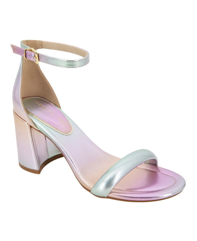 Kenneth Cole New York Block Heel Luisa Wedge Sandal Rose Gold Multi Pink 7M