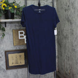 Auden Womens Cloud Knit Pajama T-Shirt Dress 92707358 Navy Blue S