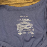 State Of Day Womens Ribbed Sleep Tank Top 100180162WN Nightfall Blue 1X