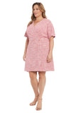 London Times Womens Surplice Faux Wrap Houndstooth Dress T7764M Pink Multi 8