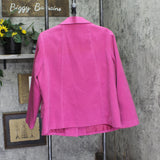 RQT  Button Front Fleece Peacoat Jacket Pink 16W