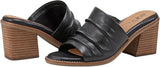 Earth Womens Etadara Stacked Heel Leather Sandals ETADARA Black 11M