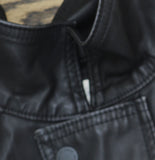 Universal Thread Faux Leather Full Zip Snap Closure Bomber Jacket Black M