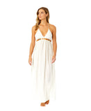 Ibiza By Anne Cole Jewel Maxi Dress With Spaghetti Straps Gardenia White S