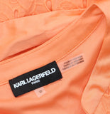 Karl Lagerfeld Paris A-Line Shirtdress Belted Button Front Coral Pink Orange 10