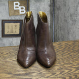 Nine West Womens NWSAVEN Leather Block Heel Booties 1673fff3ce582c Brown 7.5M