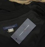 Tommy Hilfiger Pleated V Neck Fit Flare Long Sleeved Knit Midi Dress Black 4