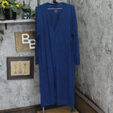 Cuddl Duds Womens Softwear Stretch Maxi Button Front Cardigan Peacock Blue 1X