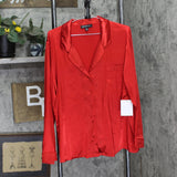 INC International Concepts Shirt Pants Collar Pajama Set Infrared Red 2XL