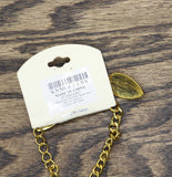 Tint Triangle Bib Teardrop Dangly Earrings Necklace Set Gold / Black 18" + 3"