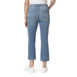 Gloria Vanderbilt Slim Boot Cut High Rise Crop Jeans Banaba Blue Hem Stones 8