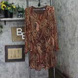 Tommy Hilfiger Balloon-Sleeve Fit & Flare Dress Black / Cinnamon Paisley 10